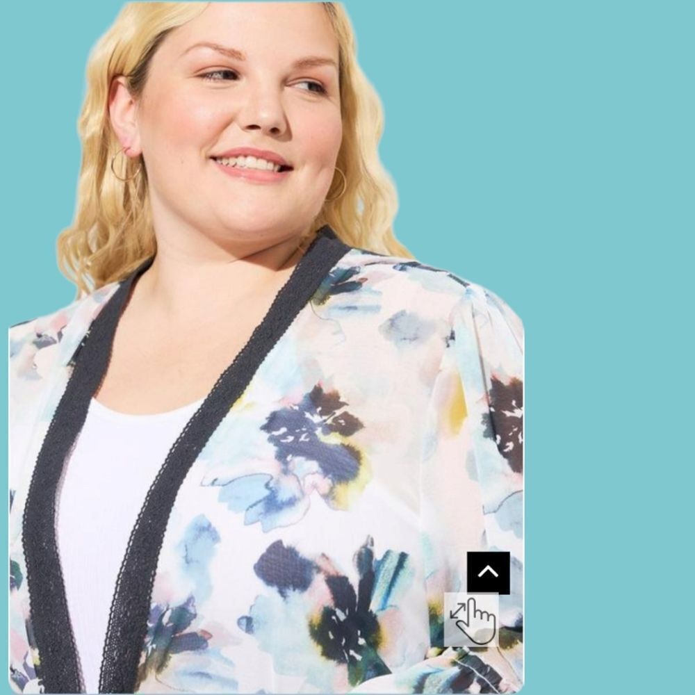 TORRID Textured Plus Size Chiffon Midi Ruffle Kimono.โJUST IN! - Picture 16 of 16